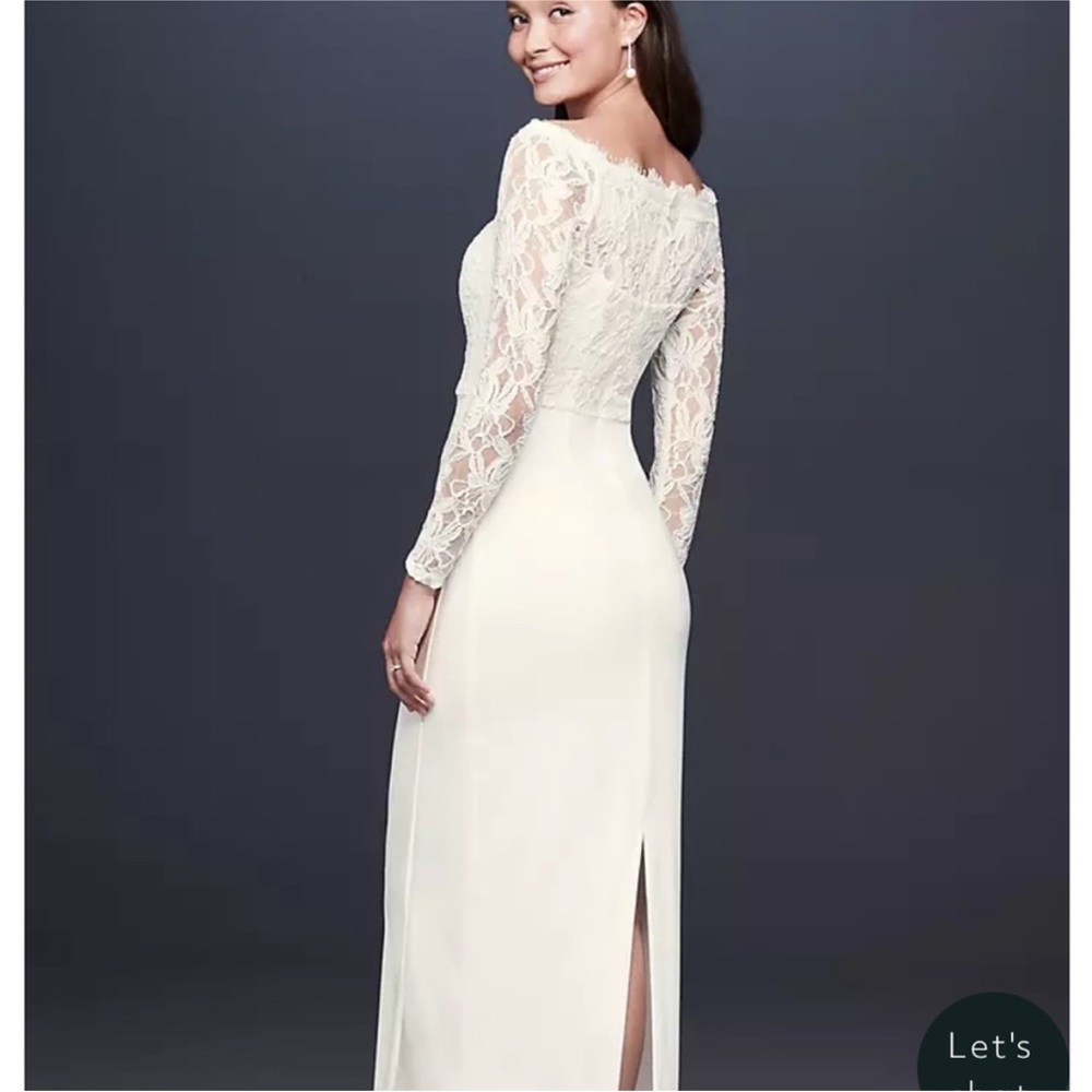 Elegant Lace Off-Shoulder White Dress - Picture 2 of 5